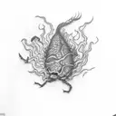 dried shrimp on asphalt tattoo design idea