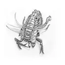 dried shrimp on asphalt tattoo design idea