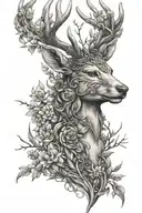 Artemis with deer tattoo design idea