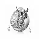 neck tattoo in the style of polish easter eggs tattoo design idea