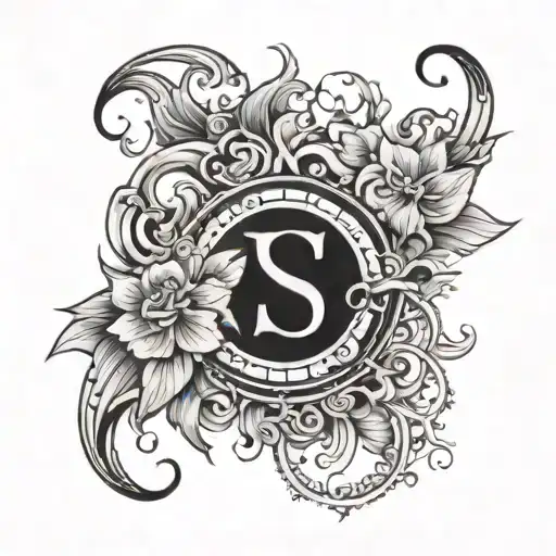 Shirleyann in fancy font surrounded tattoo design idea