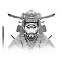 A samurai warrior battling inner demons, symbolizing your fight against depression and mental health challenges tattoo design idea
