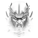 A samurai warrior battling inner demons, symbolizing your fight against depression and mental health challenges tattoo design idea