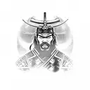 A samurai warrior battling inner demons, symbolizing your fight against depression and mental health challenges tattoo design idea