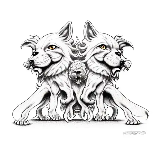 Chibi Cerberus tattoo design idea