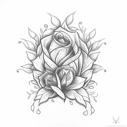 ankle wrap around gothic flowers tattoo design idea