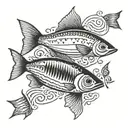 simple straight sardine   tattoo design idea