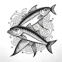 simple straight sardine   tattoo design idea