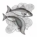 simple straight sardine   tattoo design idea