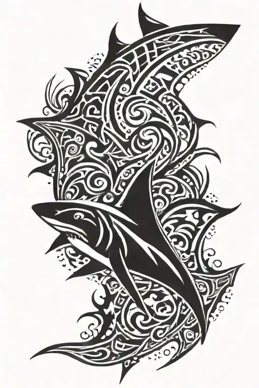 shark fin tattoo design idea