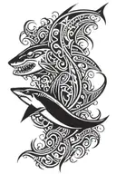 shark fin tattoo design idea