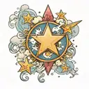 star and cloud  tattoo design idea