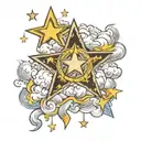 star and cloud  tattoo design idea