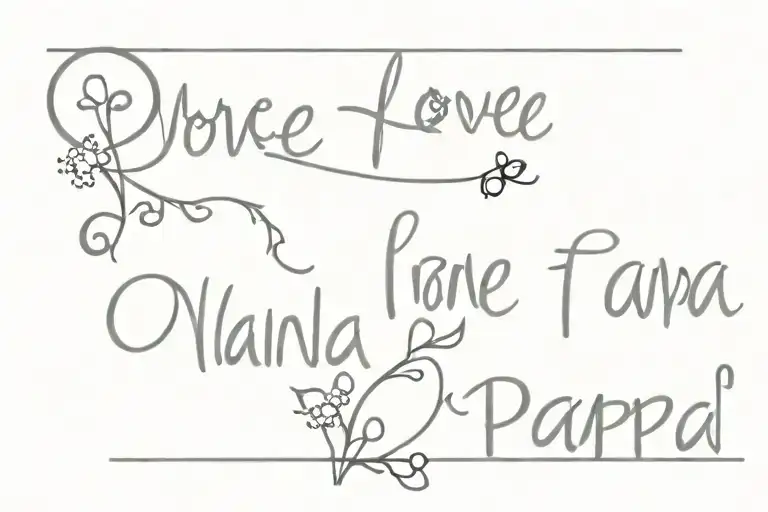words "love nana and papa" tattoo design idea
