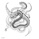 dragon snake and monkey on chest and shoulder tattoo design idea