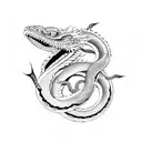 dragon snake and monkey on chest and shoulder tattoo design idea