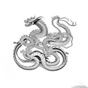 dragon snake and monkey on chest and shoulder tattoo design idea