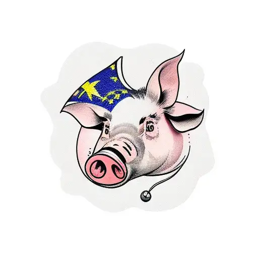 pig, 史, breast cancer ribbon tattoo design idea