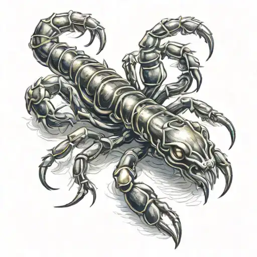 scorpion crawling tattoo design idea