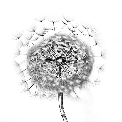 Dandelion with butterflies  tattoo design idea