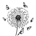 Dandelion with butterflies  tattoo design idea
