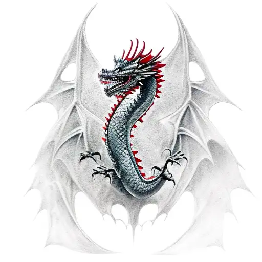 dragon breathing fire on throne from game of thrones tattoo design idea