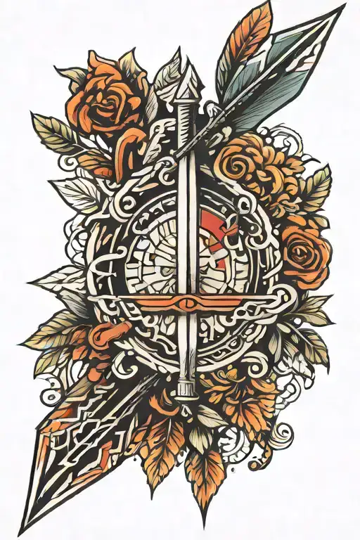 traditional arrow design tattoo design idea