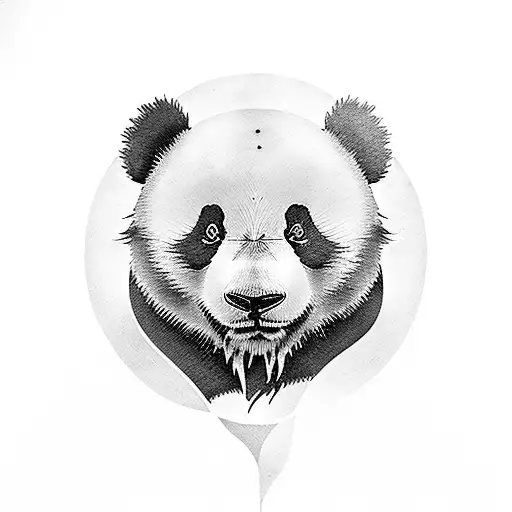 panda, mosaena flor, rio y un sol tattoo design idea
