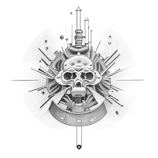 Science time evolution future tattoo design idea