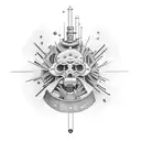 Science time evolution future tattoo design idea