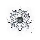lotus flower petals with Ohia Lehua flower coming out of the middle tattoo design idea