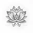 lotus flower petals with Ohia Lehua flower coming out of the middle tattoo design idea