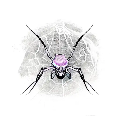 broken scythe with spider webs tattoo design idea