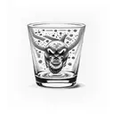 simple shot glass alcohol tattoo design idea