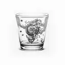 simple shot glass alcohol tattoo design idea