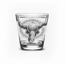 simple shot glass alcohol tattoo design idea