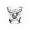simple shot glass alcohol tattoo design idea