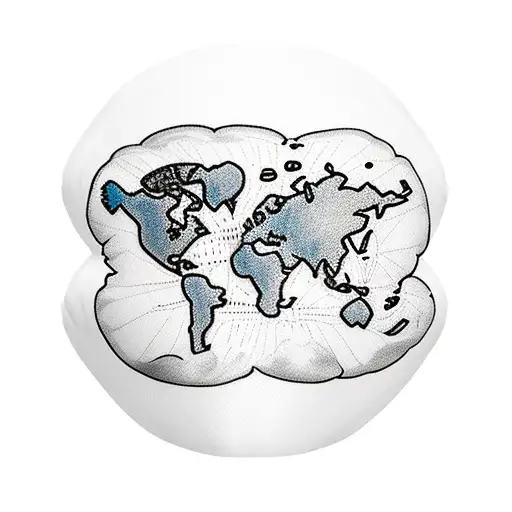 hot air balloons with the world map. tattoo design idea