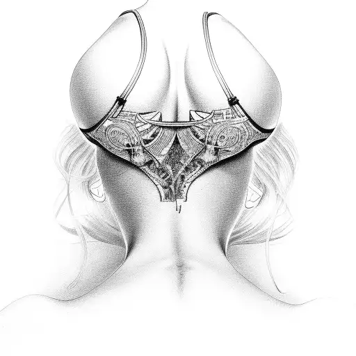 girl In thong tattoo design idea