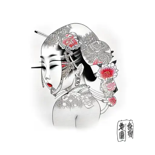 girl In thong tattoo design idea