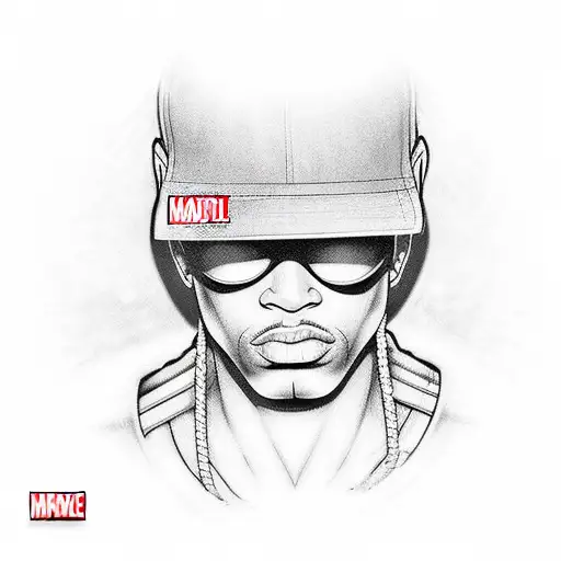 Rap lyric mashup with Marvel characters tattoo design idea