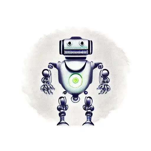 robot dino tattoo design idea