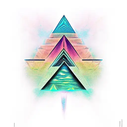 Anubis over pyramid  tattoo design idea