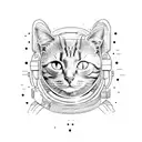 Cat Astronaut tattoo design idea