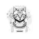Cat Astronaut tattoo design idea