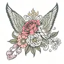 virgo and scorpio with flower aster and peony flowers tattoo design idea