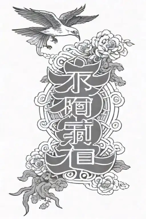 Karma symbol with the inscription karma, for the upper part of the forearm tattoo design idea