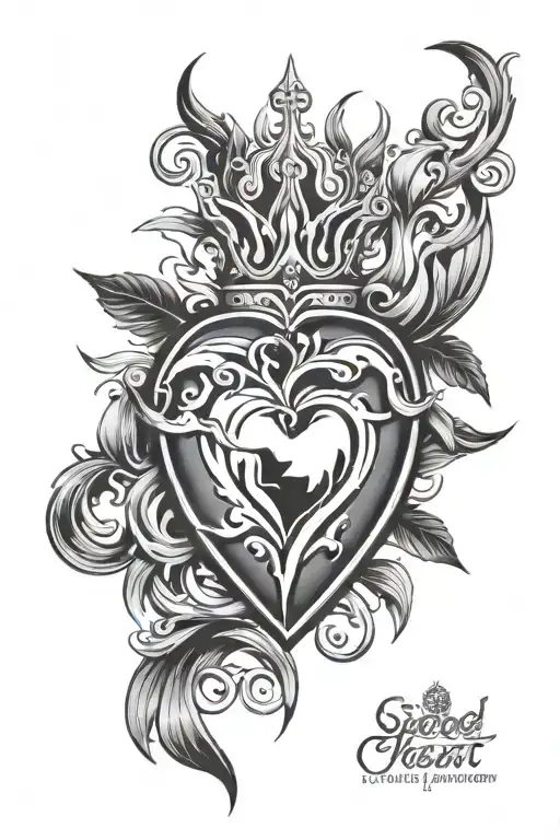Sacred heart tattoo design idea