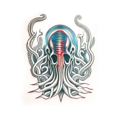 mind flayer tattoo design idea