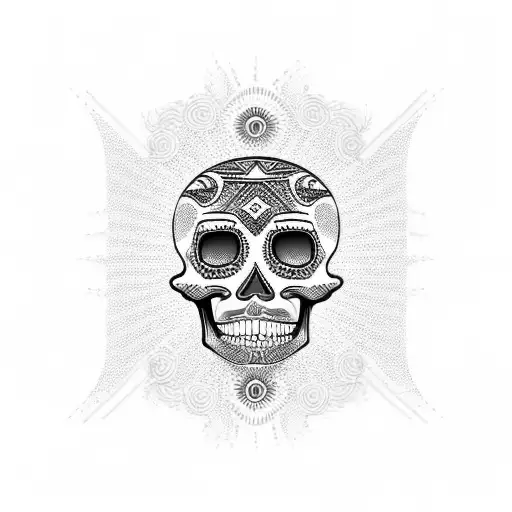Mexican skull tattoo design idea